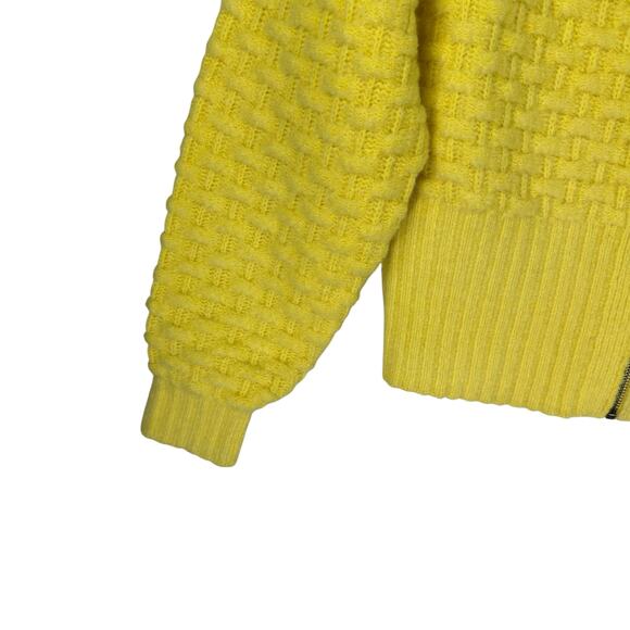 Anthropologie Maeve Bubble Sweater Cardigan Womens Medium Cropped Textured Zip - Picture 4 of 11